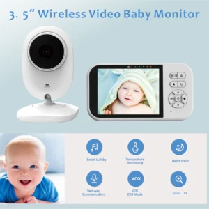 3.5Inch Wireless Long Distance Digital Baby Monitor Temperature Monitoring Lullaby Babysitter Nanny Cam Intercom Baby Camera